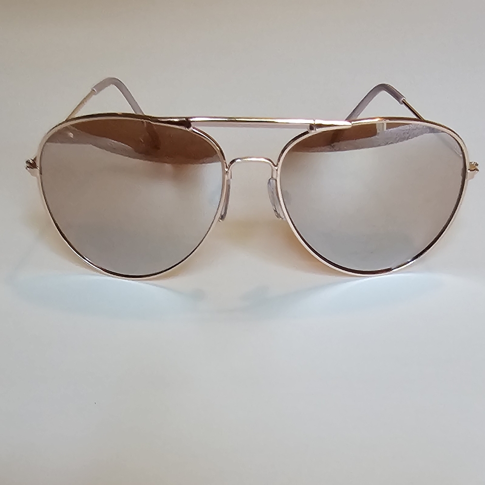 Maverick Rose Gold Aviator Sunglasses